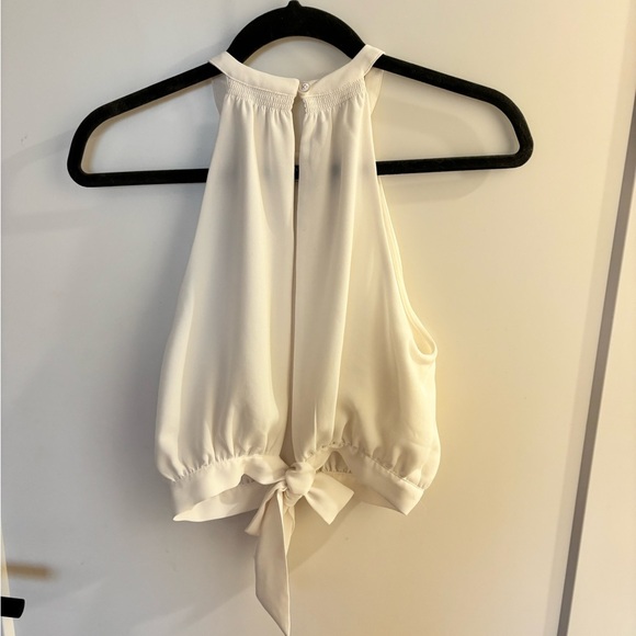 Aritzia Wilfred Patrice White Cropped Halter Blouse - Picture 4 of 5